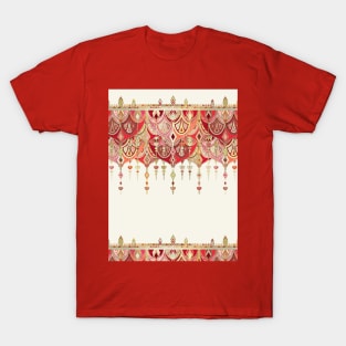 Royal Red Art Deco Double Drop T-Shirt